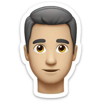 a white guy with a tidy black hair black eyes  sticker