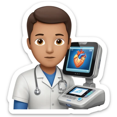 Male Cardiac sonographer with Philips ultrasound machine sticker