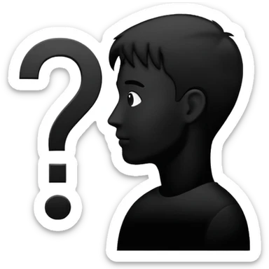 silhouette of a man with a question mark sticker