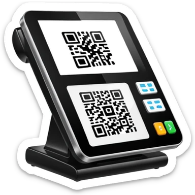 POS terminal with QR-code on it sticker