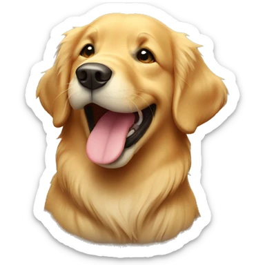 Golden retriever with a big smile sticker