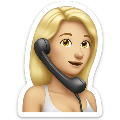 blond Woman on a phone call sticker