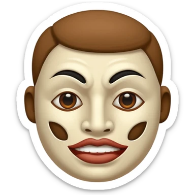 A gut wiht a hous of mony mask on sticker