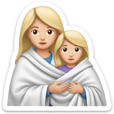 een meisje in het ziekenhuis en aan het wenen. erachter een vrouw die schreeuwt sticker