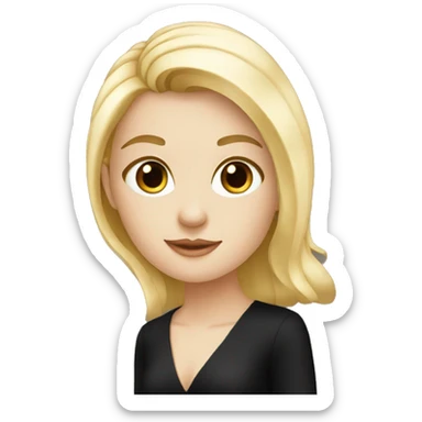 elegant white girl in black dress sticker