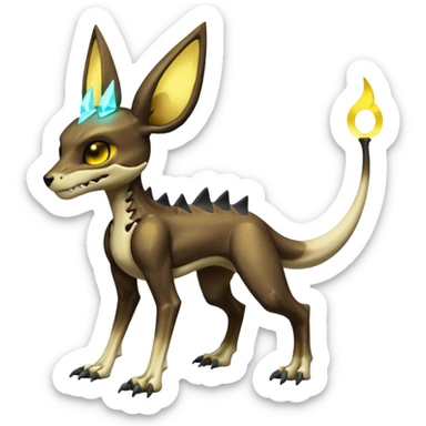 Skeletal-CyborgManectric-Electrike-Lucio-Cubone-Umbreon-Marowak-Draco-Fakémon-hybrid-creature (full body), 4 legs sticker