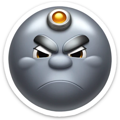 Metal cute mad Kirby Gray ball driving on car wheels with mad eyebrows game sticker