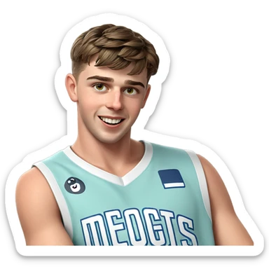 smiling boy in sportswear sticker