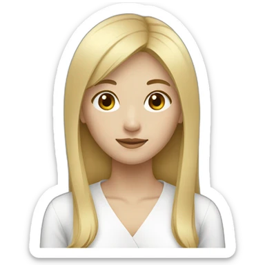 korean blond woman medium hair straight sticker