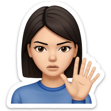 kendall jenner saying stop an looking annoyed sticker