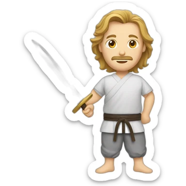 man practicing historical European martial arts with a sword sticker