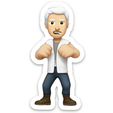 white canadian man fighting sticker