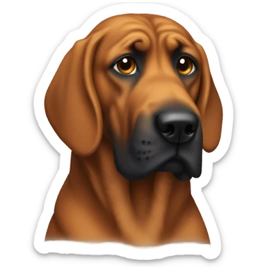a basketball with a bloodhound face. sticker