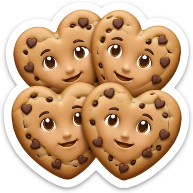Cookie heart twins  sticker