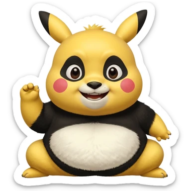 Pickachu and Kung fu panda po sticker