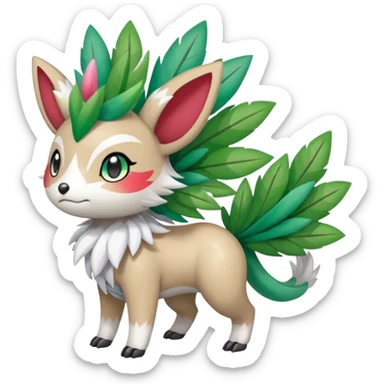 Colorful Exotic Randomly-colored Cartoon Anime Meloetta-Shaymin-WereGarurumon-Trico-Pokémon-Fakémon-fusion-hybrid-creature sticker