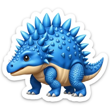 As un emoji de el dinosaurios ANQUILOSAURIO de perfil en color azul que sea bebe  sticker