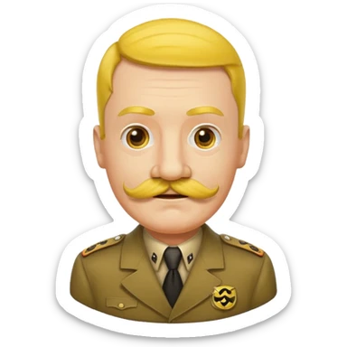 Emoji jaune avec la moustache d’hitler sticker