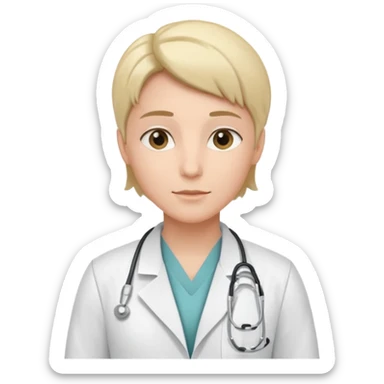 androgynous physician without stethoscope sticker