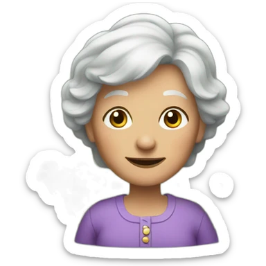 a granny with nettles sticker