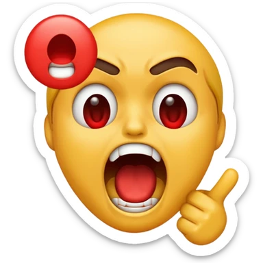 a Screaming emoji saying PRESS E sticker