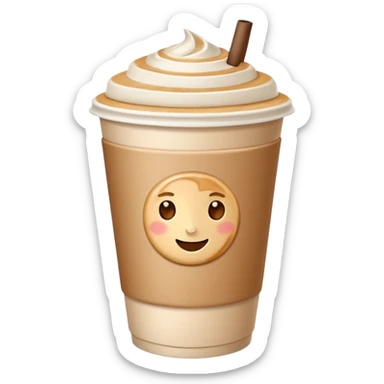 latte in a to-go cup sticker