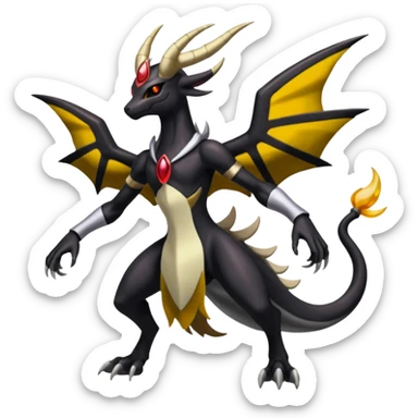 Darkrai-Giratina-Houndoom-Meloetta-Fakémon-creature-hybrid-fusion, full body sticker