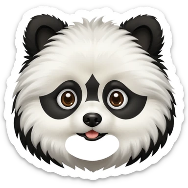 Dog pomeranian but hes like a panda the color and everything sticker