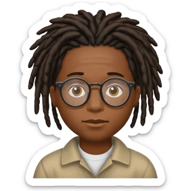 Boy with a locs hair on face put a glasses on and Black locs put locs on face too sticker