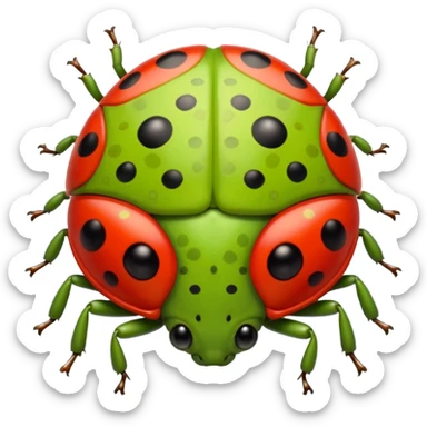 lime cute lady bug sticker