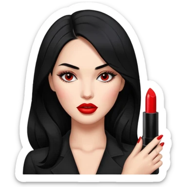 “Emoji girl, femme fatale, black hair. megan fox vibes sticker