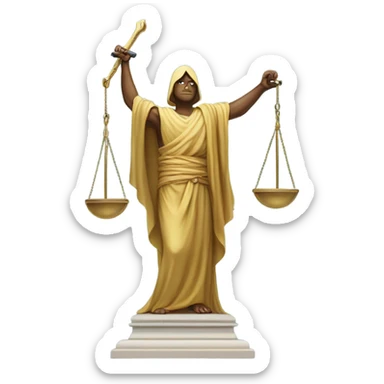 A hill with the statue of justice on it sticker