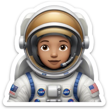 Cinematic Realistic mystery Astronaut visor down – A highly detailed depiction of an astronaut in a state-of-the-art space suit, floating weightlessly in the vast expanse of space. The reflective visor hides the face so we only see the reflection, while intricate suit details and soft lighting create an immersive sense of realism. sticker