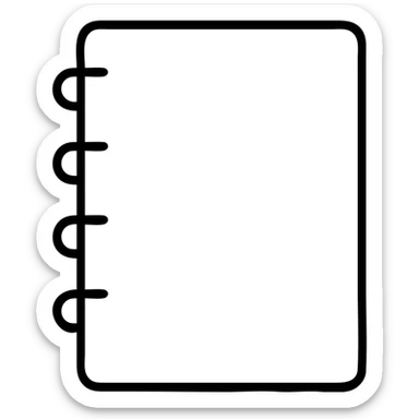 notebook with spiral binding outline icon sticker
