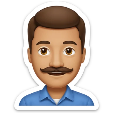 Mustache on a normal smile sticker