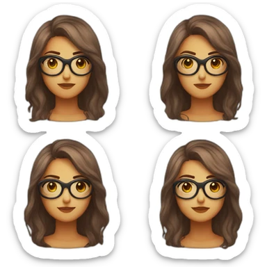 Leona con lentes Rojos y redondos alegre sticker