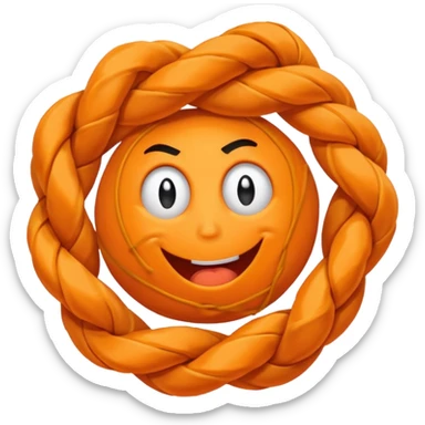 can i have an image of an orange Knotted rope feeling frustrated sticker