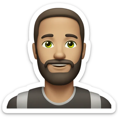 handsome brunette man with beard and green eyes light skin sticker