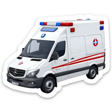 Ambulance - Mercedes-Benz Sprinter (Model Year: 2018) (Iconic Colour: White with red and blue markings) sticker