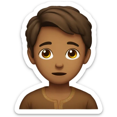 Crying brown boy, wearing a Kurta sticker