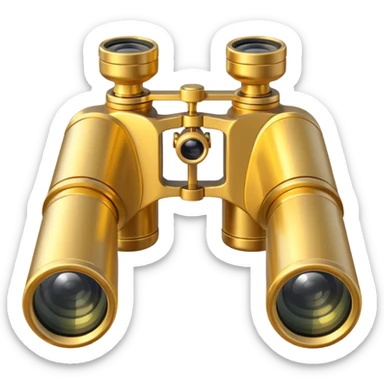 gold binoculars with large lenses sticker