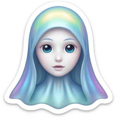 Holographic chrome ghost sticker