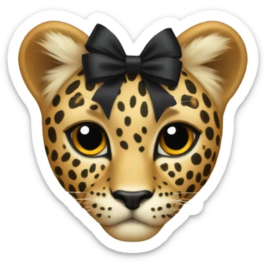 Leopard black bow sticker