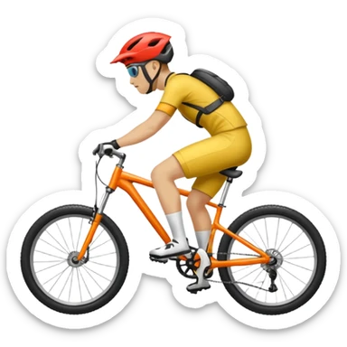 Bicicleta downhill , ciclista montado, montaña sticker