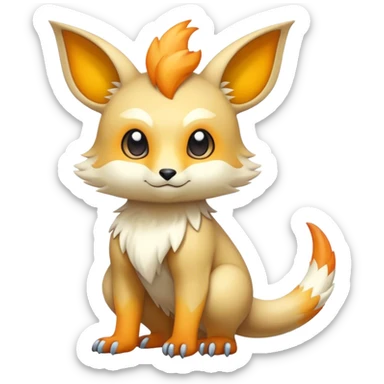 Cute cool colorful fantasy animal hybrid Fakemon full body sticker