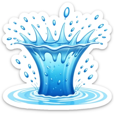 chaotic water splash from jumping into swimming pool sticker