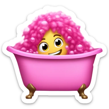 pink bubble bath sticker