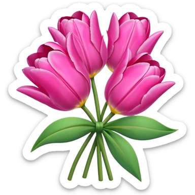 Pink tulips with a bow sticker