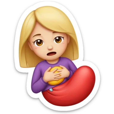 Cute emoji with period cramps  sticker