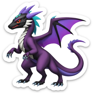 Salandit-Noivern-Mightyena-Silvally-Fakémon-hybrid-creature (full body)  sticker